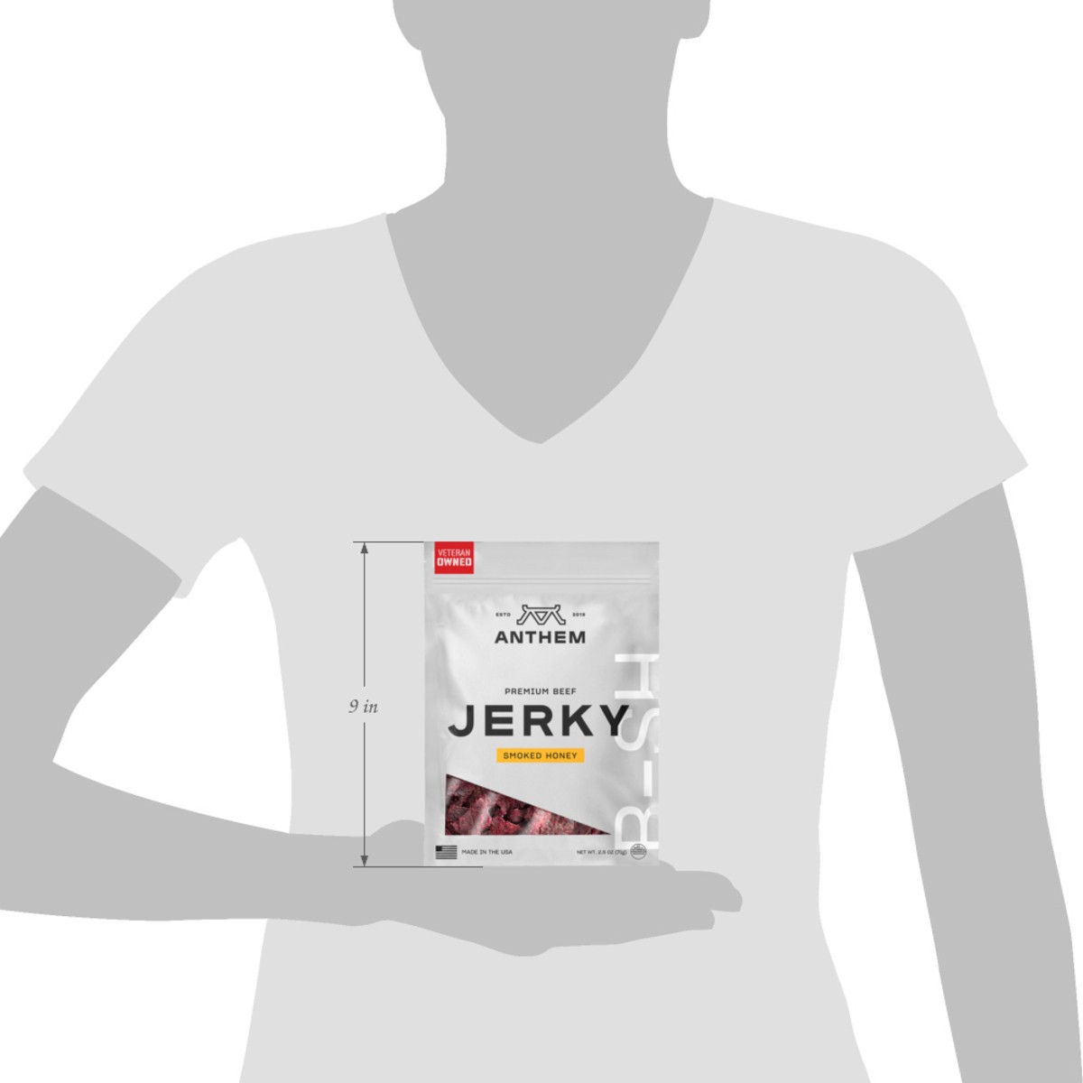 slide 8 of 10, Anthem Smoked Honey Beef Jerky, 2.5oz, 2.5 oz