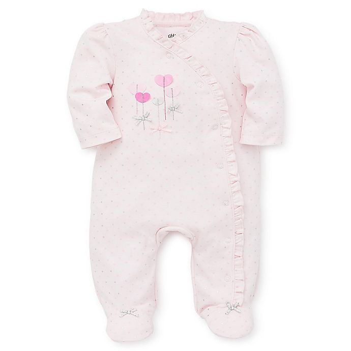 slide 1 of 1, Little Me Preemie Sweet Hearts Footie - Pink, 1 ct