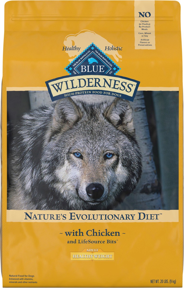 slide 3 of 13, Blue Wilderness Adult Dog Healthy Weight Chicken, 20 lb