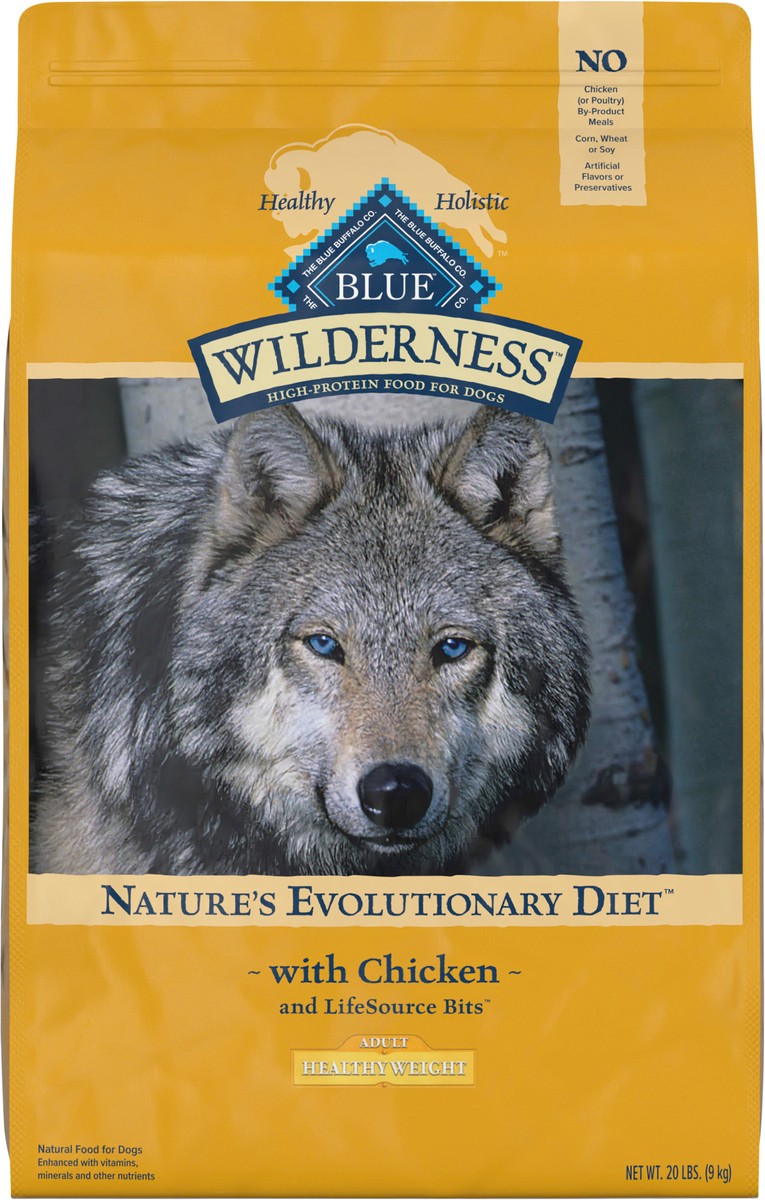 slide 12 of 13, Blue Wilderness Adult Dog Healthy Weight Chicken, 20 lb