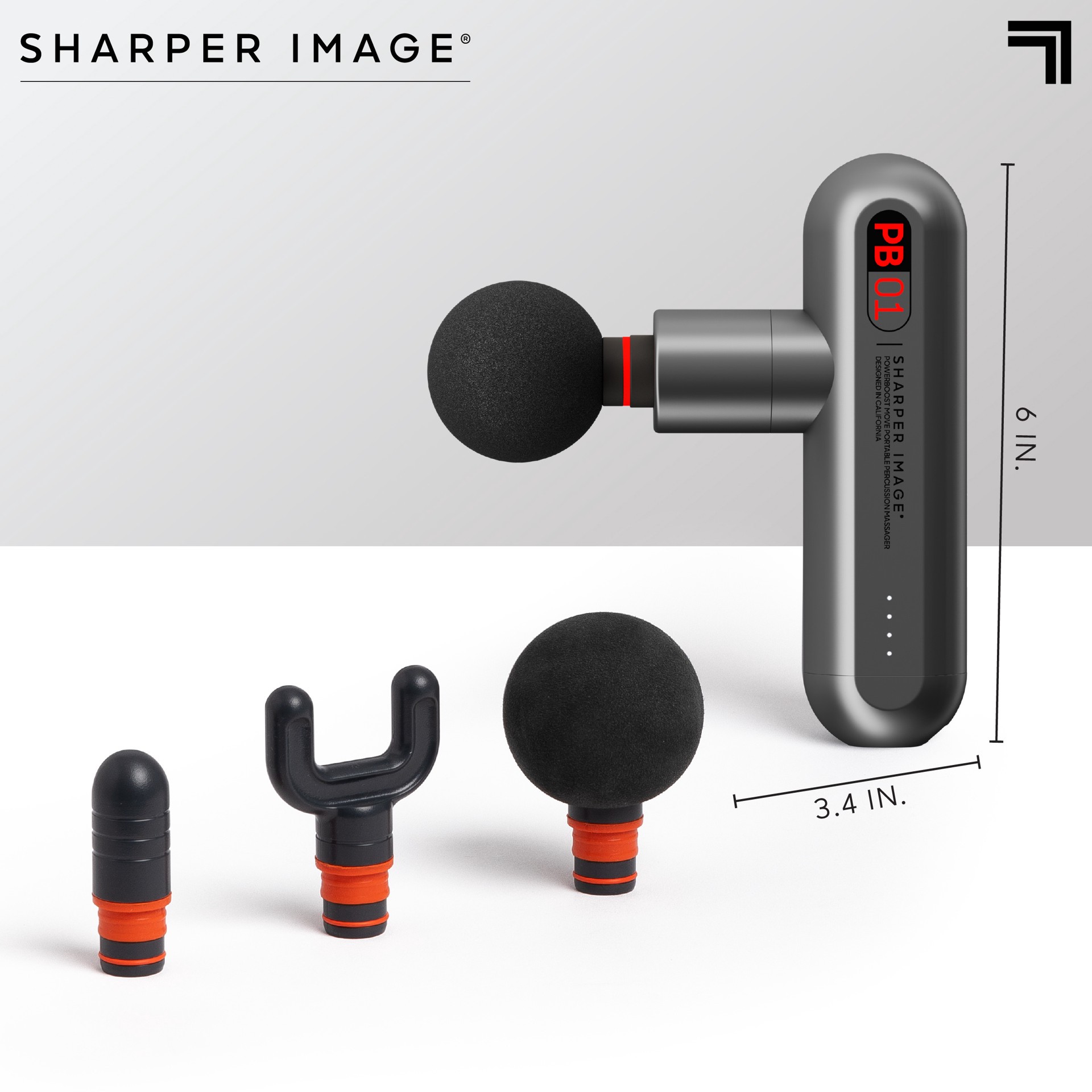slide 9 of 10, Sharper Image Powerboost Move Portable Percussion Massager, 1 ct