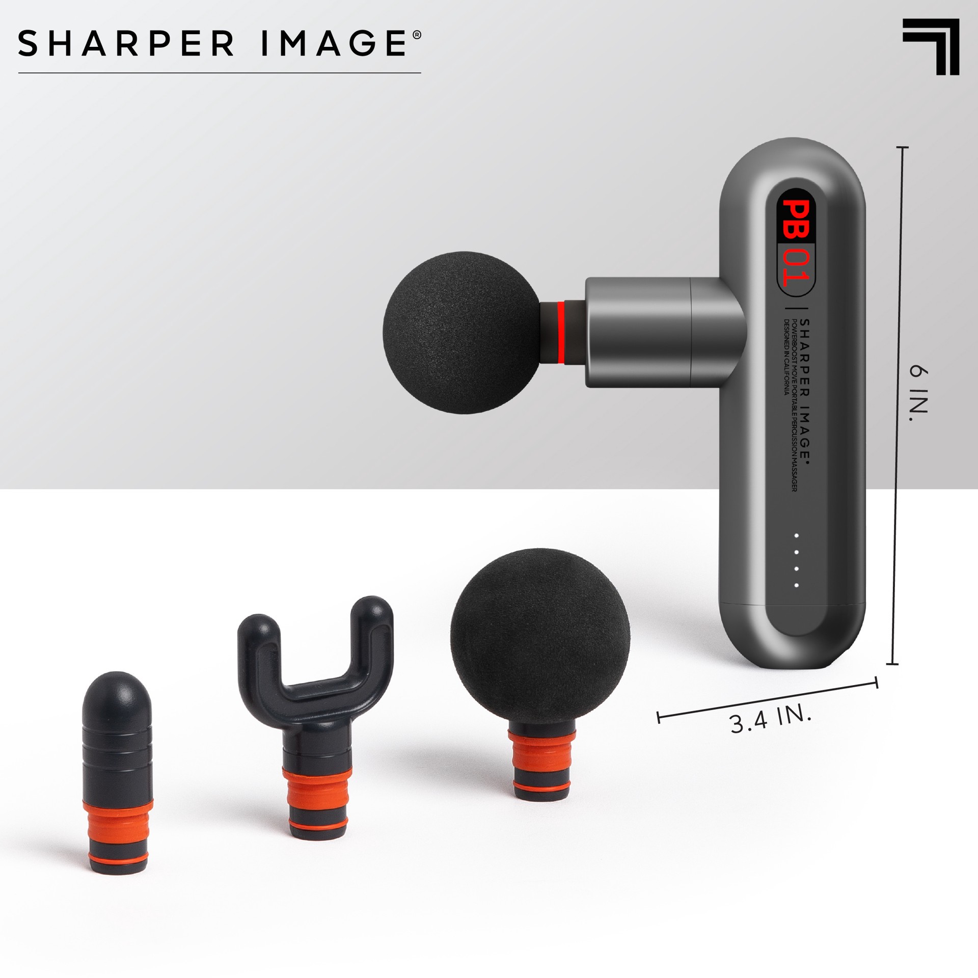 slide 5 of 10, Sharper Image Powerboost Move Portable Percussion Massager, 1 ct