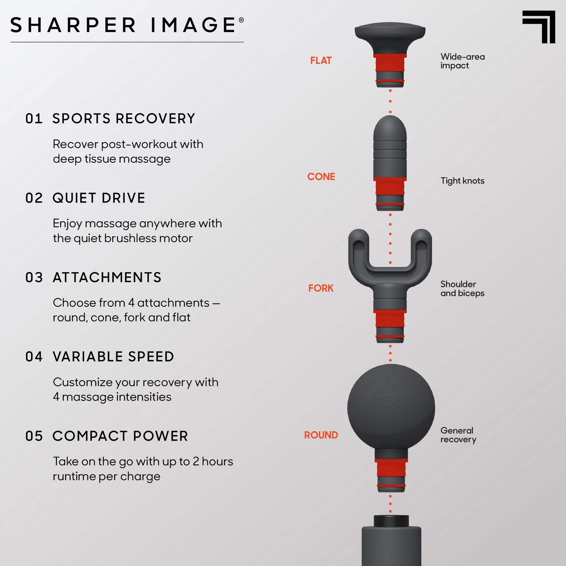 slide 6 of 10, Sharper Image Powerboost Move Portable Percussion Massager, 1 ct