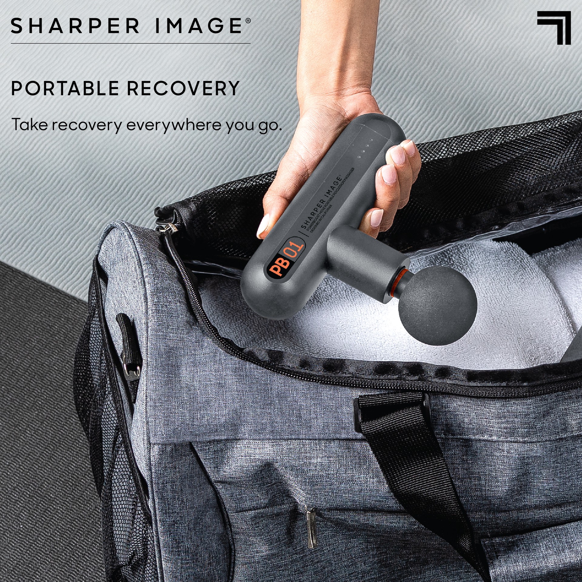 slide 3 of 10, Sharper Image Powerboost Move Portable Percussion Massager, 1 ct