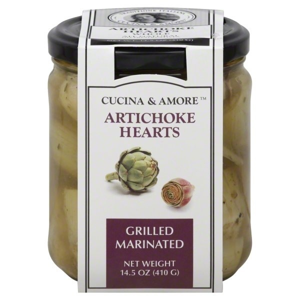 slide 1 of 4, Cucina & Amore Artichoke Hearts, Grilled, Marinated, 14.5 oz