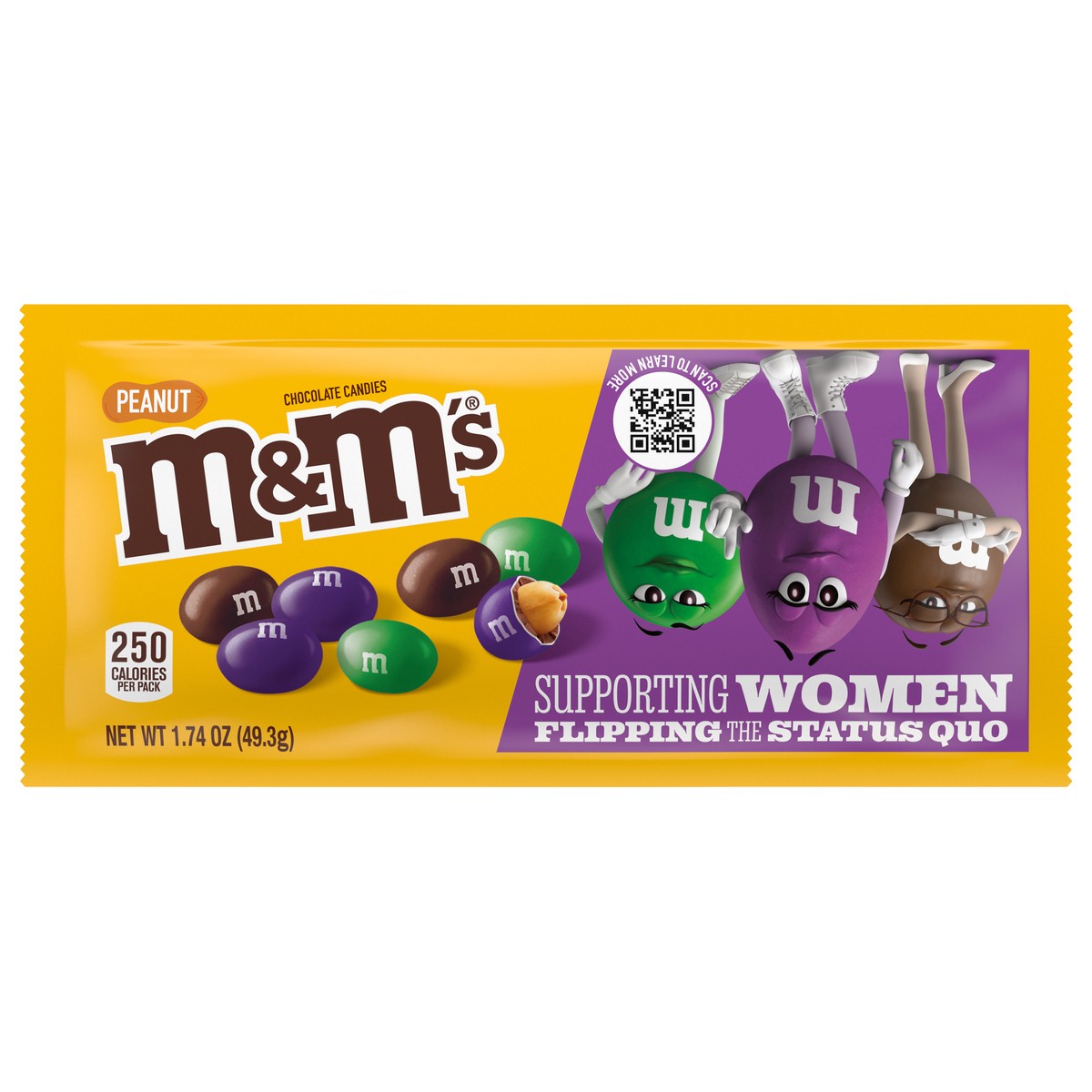 slide 1 of 5, M&M's Limited Edition Peanut Milk Chocolate Candy featuring Purple Candy, 1.74 oz Bag, 1.74 oz