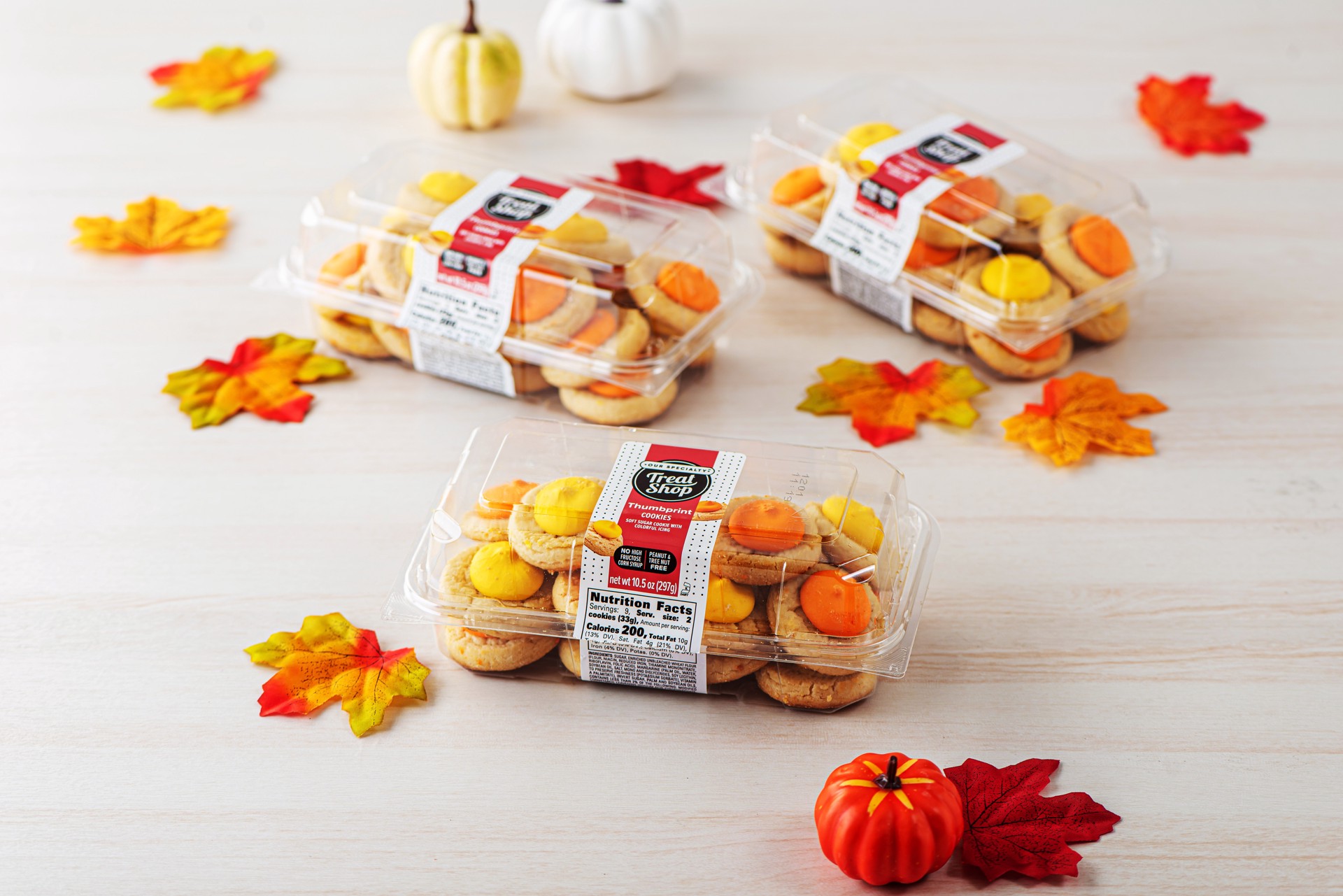 slide 5 of 5, Fall Thumbprint Baked Cookies, 9 ct