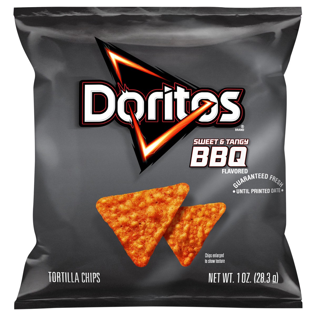 slide 4 of 4, Doritos Tortilla Chips, Sweet & Tangy BBQ Flavored, 1 ct