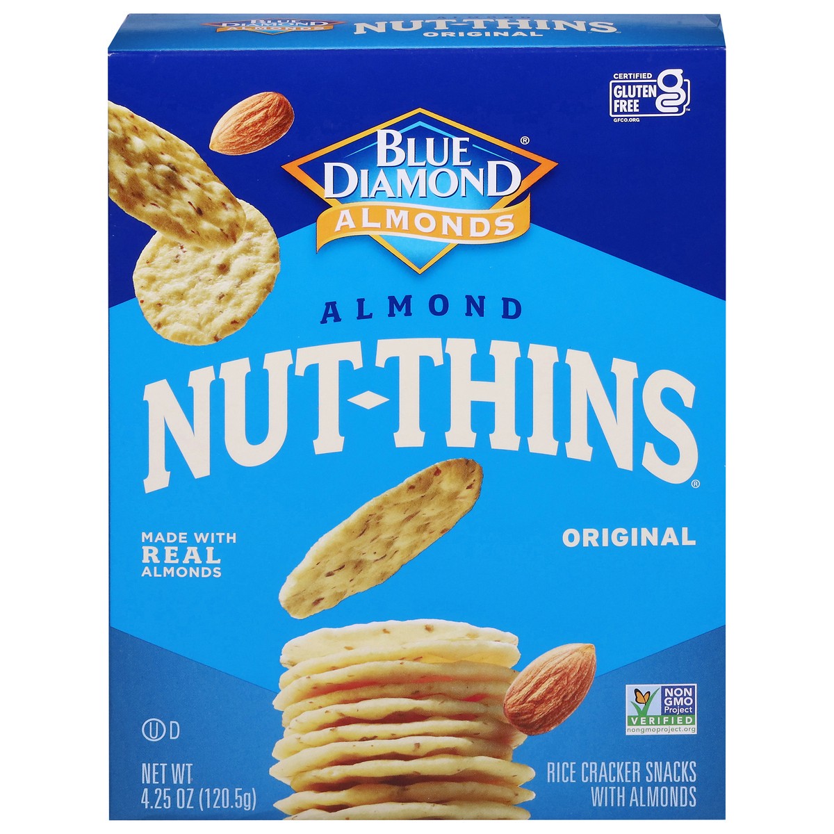 slide 1 of 13, Blue Diamond Nut-Thins Crackers, Original Almond, 4.25 oz, 4.25 oz
