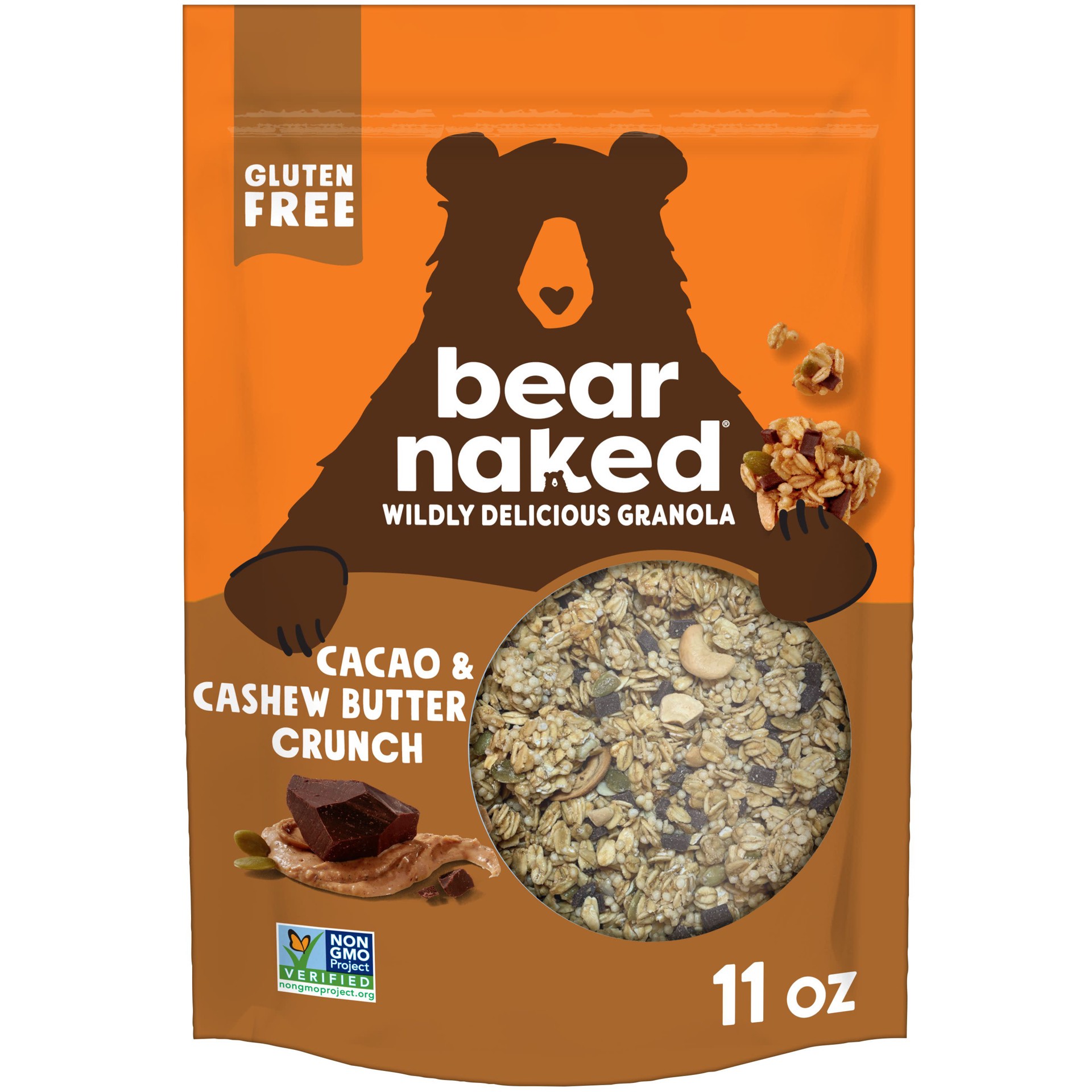 slide 1 of 3, Bear Naked Cacao & Cashew Butter Soft Baked Granola, 11 oz