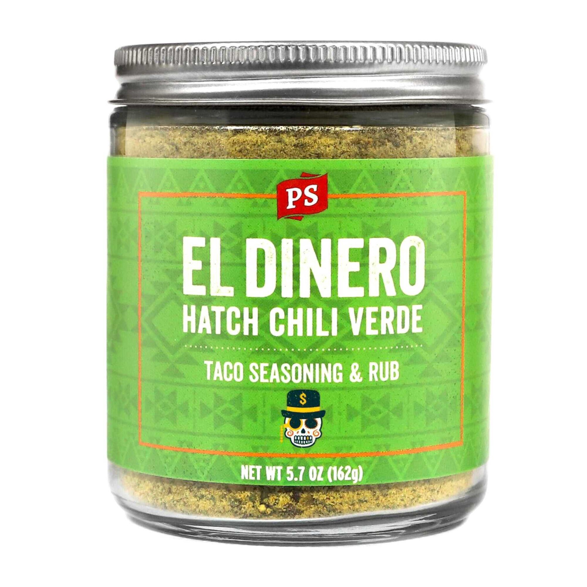 slide 1 of 1, PS El Dinero Hatch Chili Verde Taco Seasoning & Rub, 5.7 oz