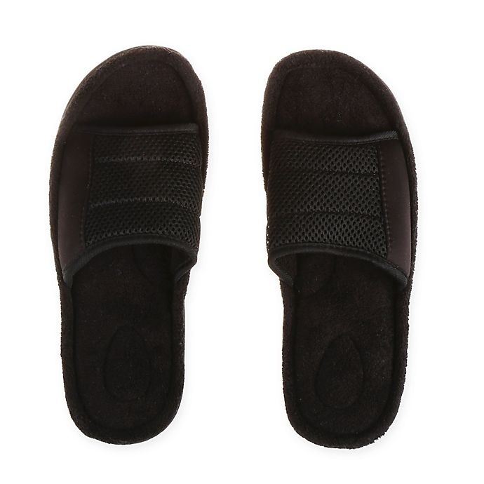 slide 1 of 1, Therapedic Medium Men's Slide Slipper - Black, 1 ct