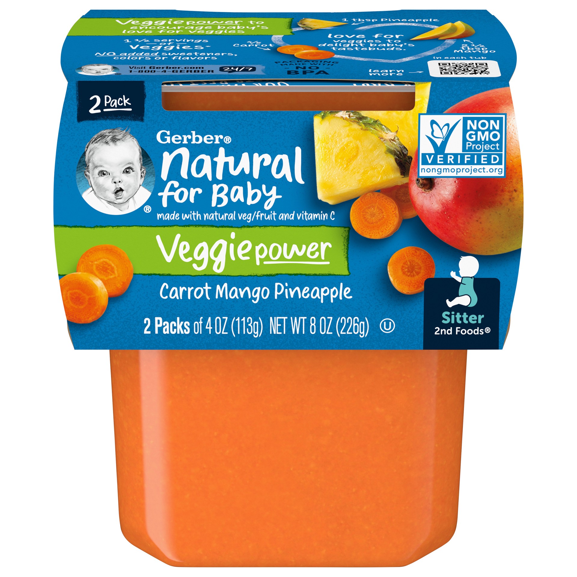 slide 1 of 13, Gerber Carrot Mango Pineapple, 2 Pack, 2 Each, 2 ct