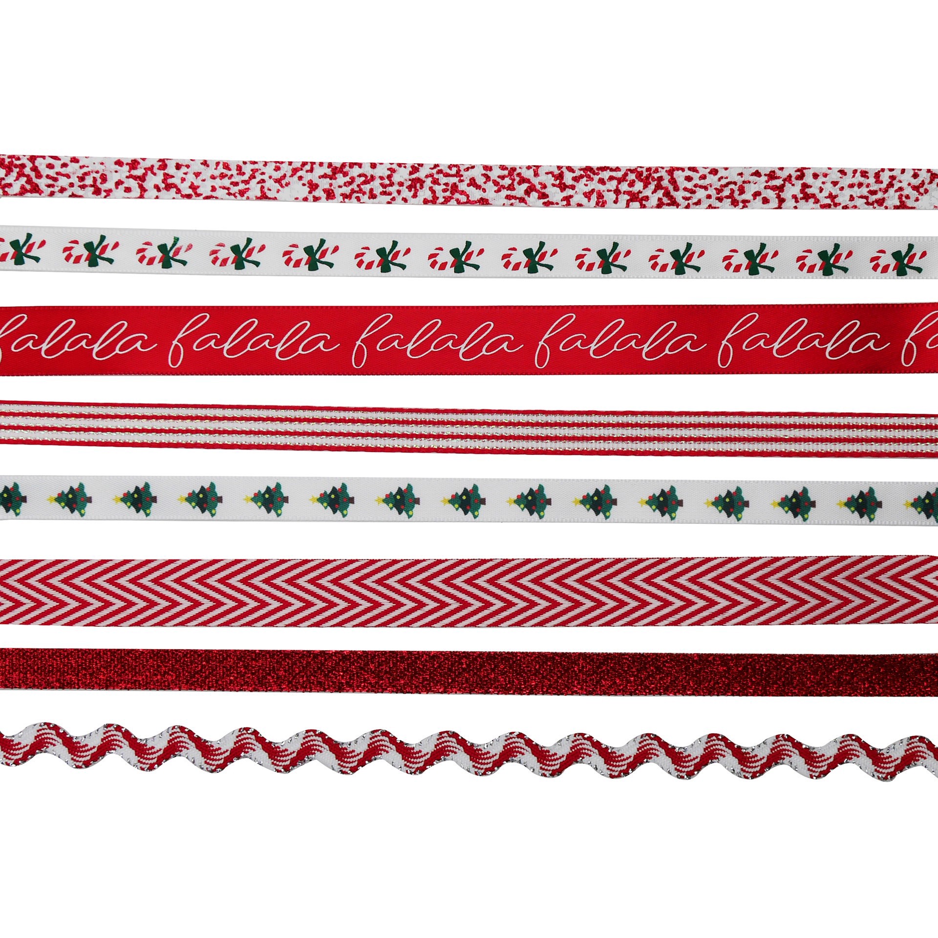 slide 3 of 3, Red & White Christmas Value Pack Ribbon By Celebrate It, 8 ft
