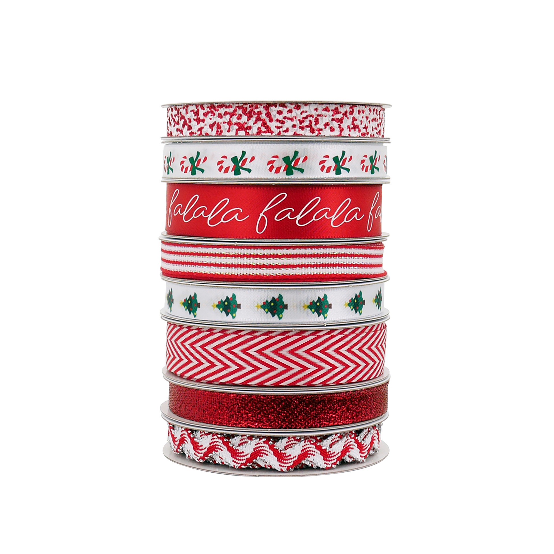 slide 2 of 3, Red & White Christmas Value Pack Ribbon By Celebrate It, 8 ft