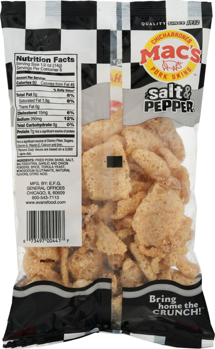 slide 4 of 13, Mac's Salt & Pepper Fried Pork Skins 3 oz, 3 oz