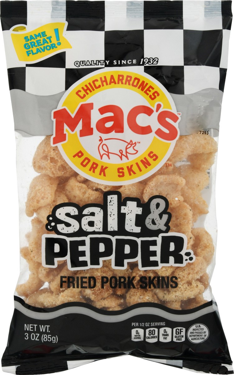 slide 7 of 13, Mac's Salt & Pepper Fried Pork Skins 3 oz, 3 oz
