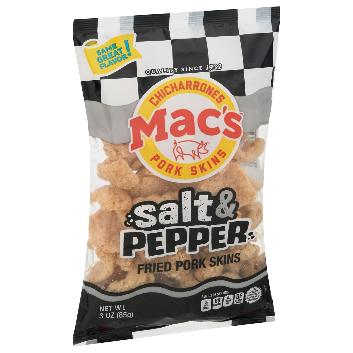 slide 8 of 13, Mac's Salt & Pepper Fried Pork Skins 3 oz, 3 oz
