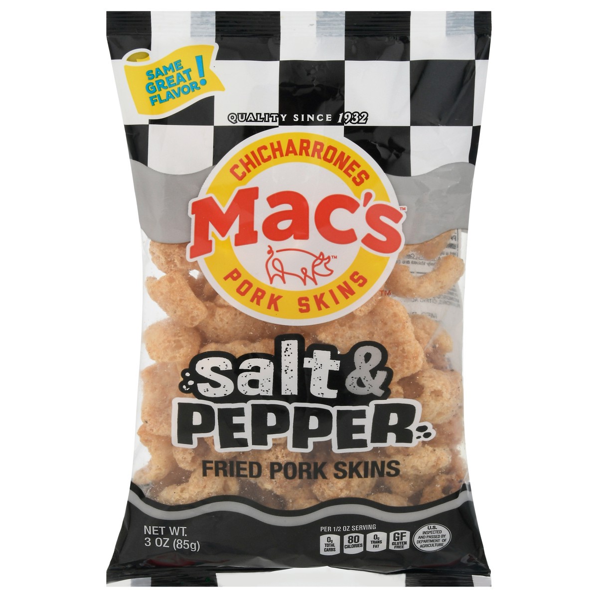 slide 11 of 13, Mac's Salt & Pepper Fried Pork Skins 3 oz, 3 oz