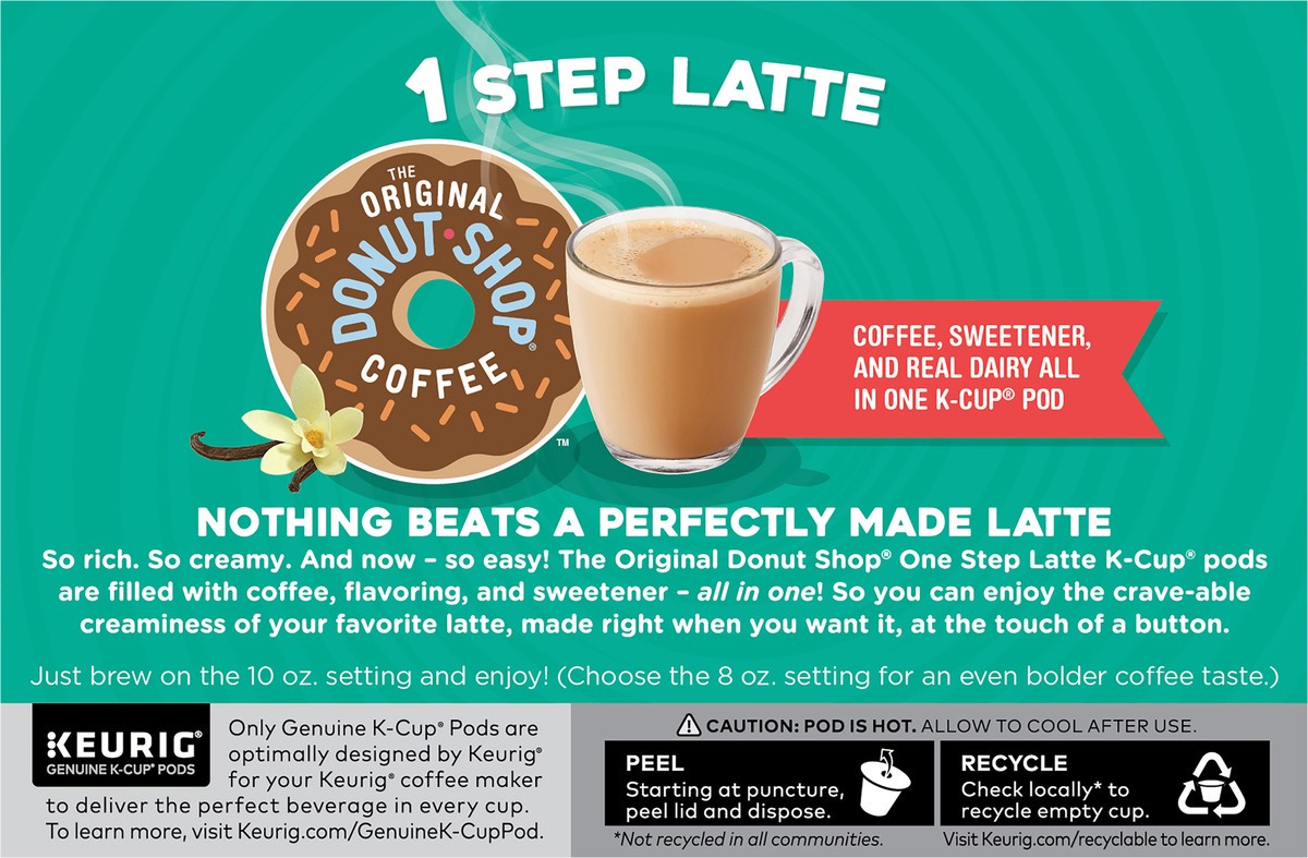 slide 2 of 7, The Original Donut Shop Vanilla Latte, Single Serve Coffee K-Cup Pod, Flavored Coffee- 10 ct; 7.3 oz, 10 ct; 7.3 oz