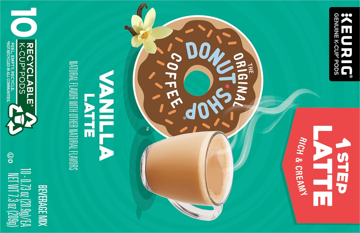 slide 5 of 7, The Original Donut Shop Vanilla Latte, Single Serve Coffee K-Cup Pod, Flavored Coffee- 10 ct; 7.3 oz, 10 ct; 7.3 oz