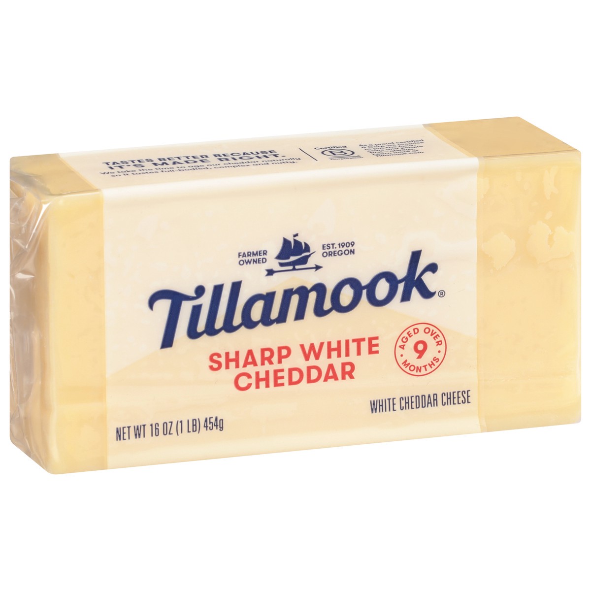 slide 9 of 9, Tillamook Sharp White Cheddar Cheese Block, 1lb, 16 oz