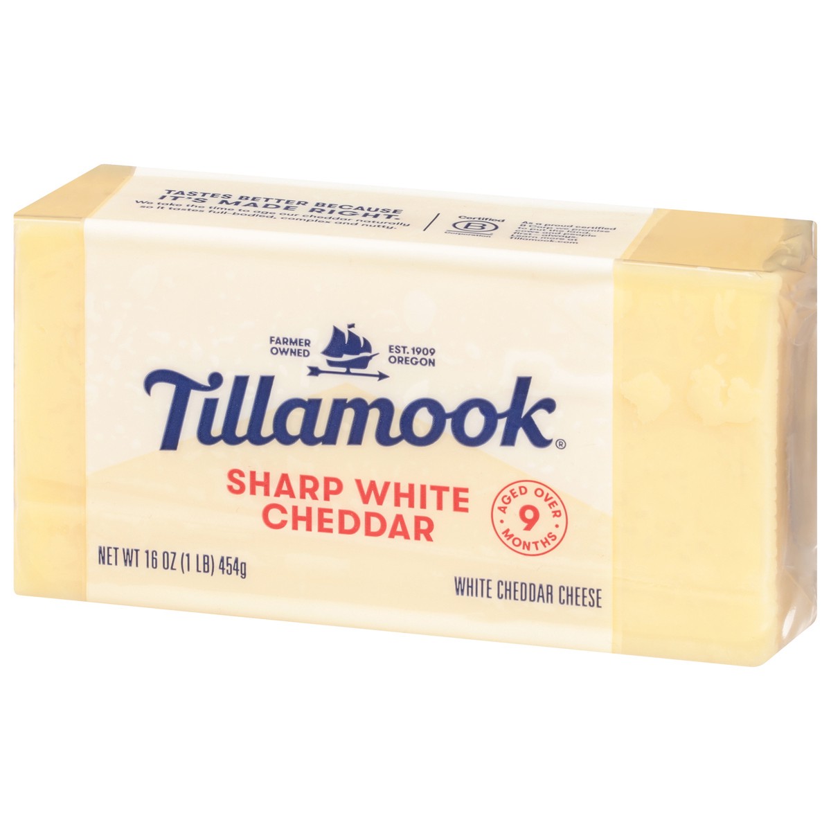 slide 5 of 9, Tillamook Sharp White Cheddar Cheese Block, 1lb, 16 oz