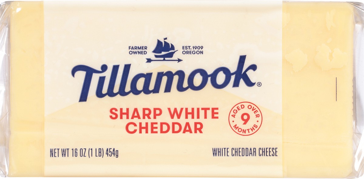 slide 2 of 9, Tillamook Sharp White Cheddar Cheese Block, 1lb, 16 oz