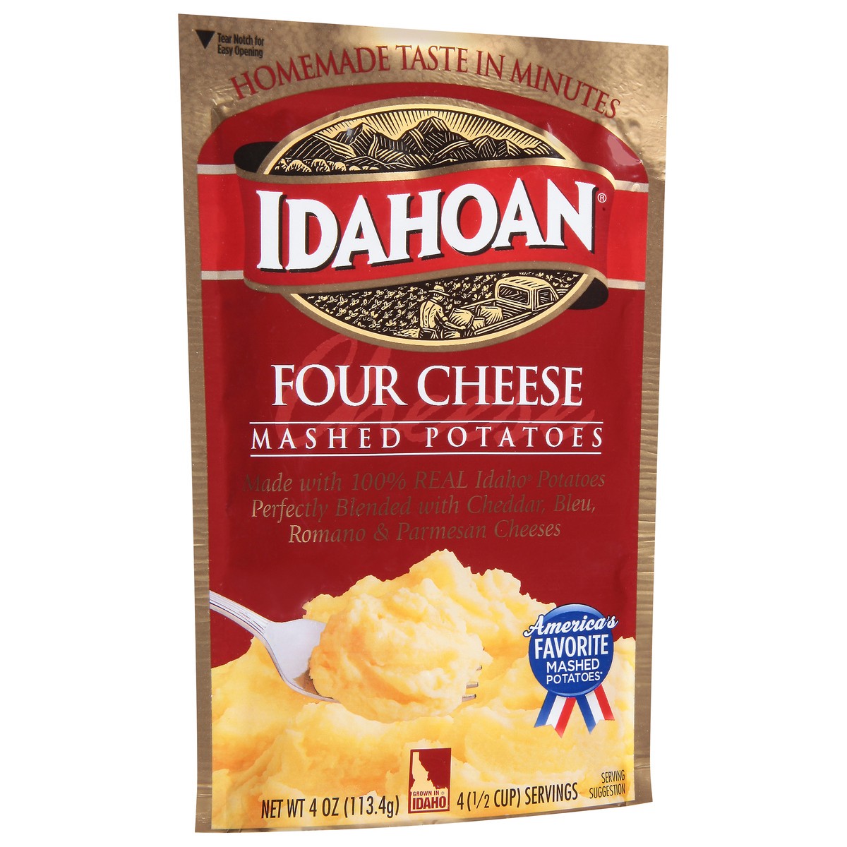 slide 2 of 9, Idahoan Four Cheese Mashed Potatoes 4 oz, 4 oz