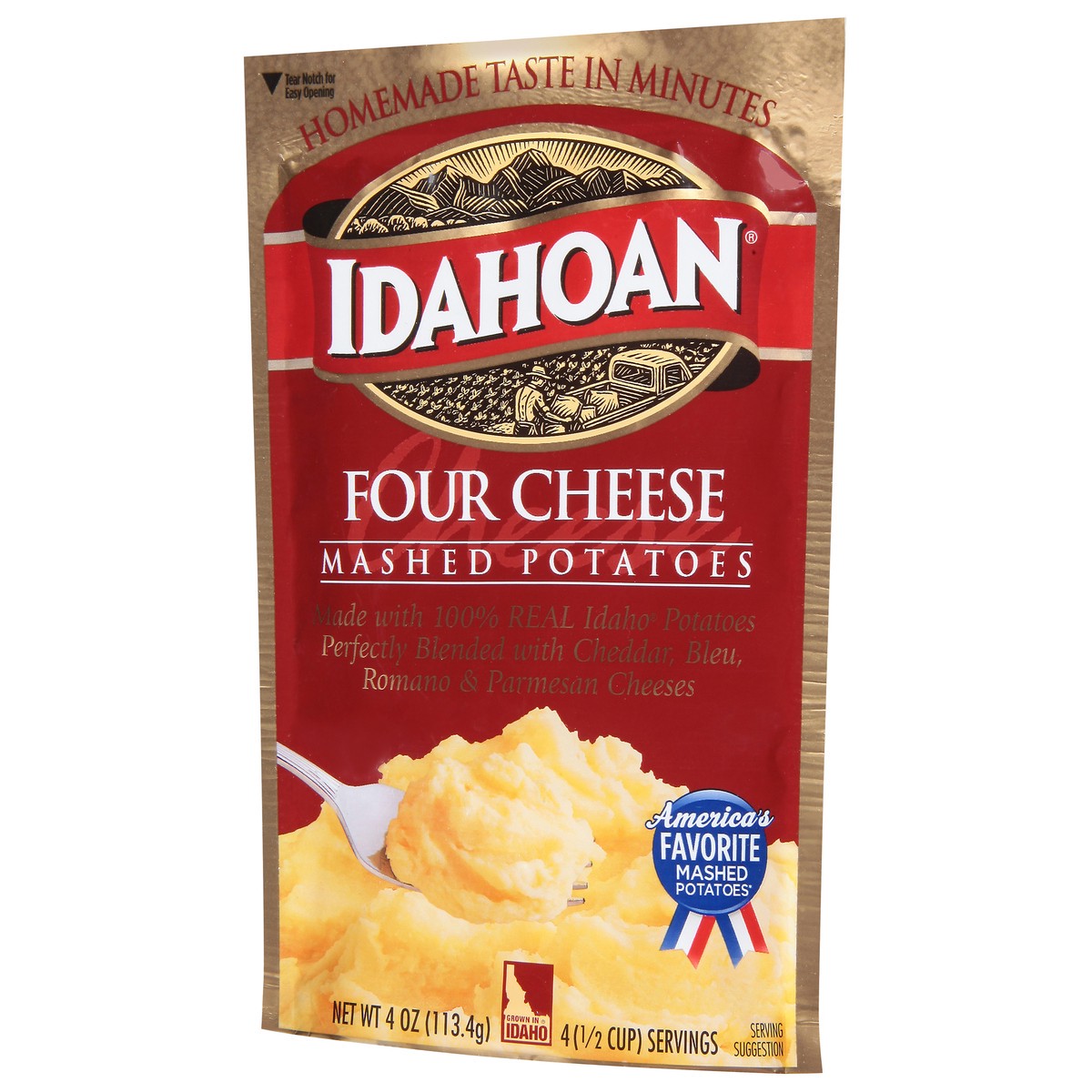 slide 8 of 9, Idahoan Four Cheese Mashed Potatoes 4 oz, 4 oz
