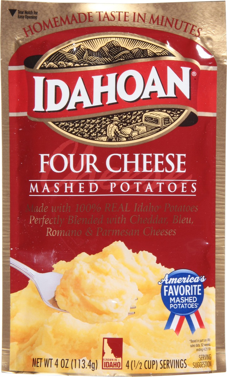slide 7 of 9, Idahoan Four Cheese Mashed Potatoes 4 oz, 4 oz