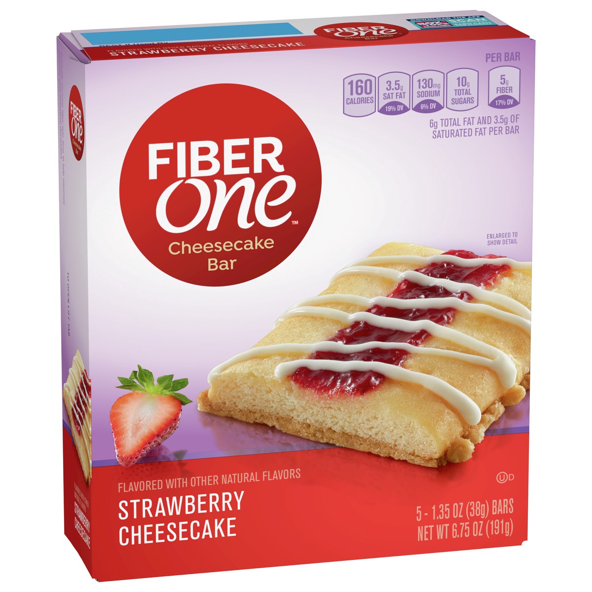 slide 6 of 13, Fiber One Cheesecake Bars, Strawberry Cheesecake, Snack Bars, 6.75 oz, 5 ct, 5 ct