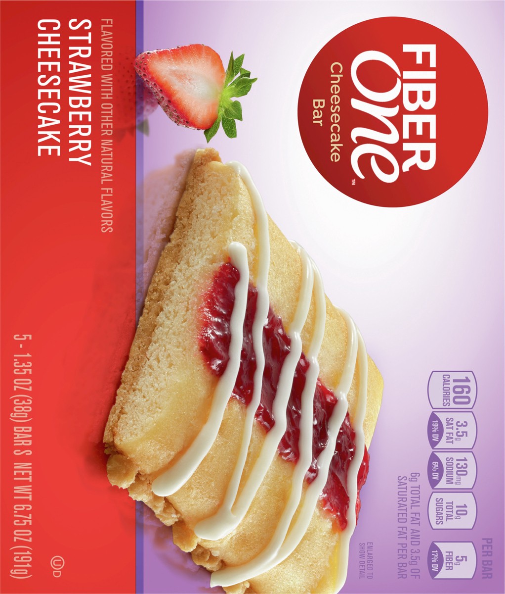 slide 9 of 13, Fiber One Cheesecake Bars, Strawberry Cheesecake, Snack Bars, 6.75 oz, 5 ct, 5 ct