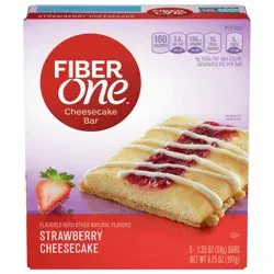Fiber One Cheesecake Bars, Strawberry Cheesecake, Snack Bars, 6.75 oz, 5 ct
