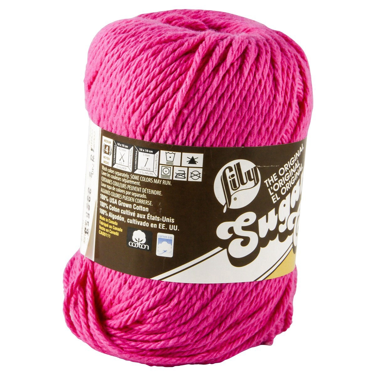 slide 3 of 3, Lily Sugar'N Cream Yarn - Hot Pink, 1 ct