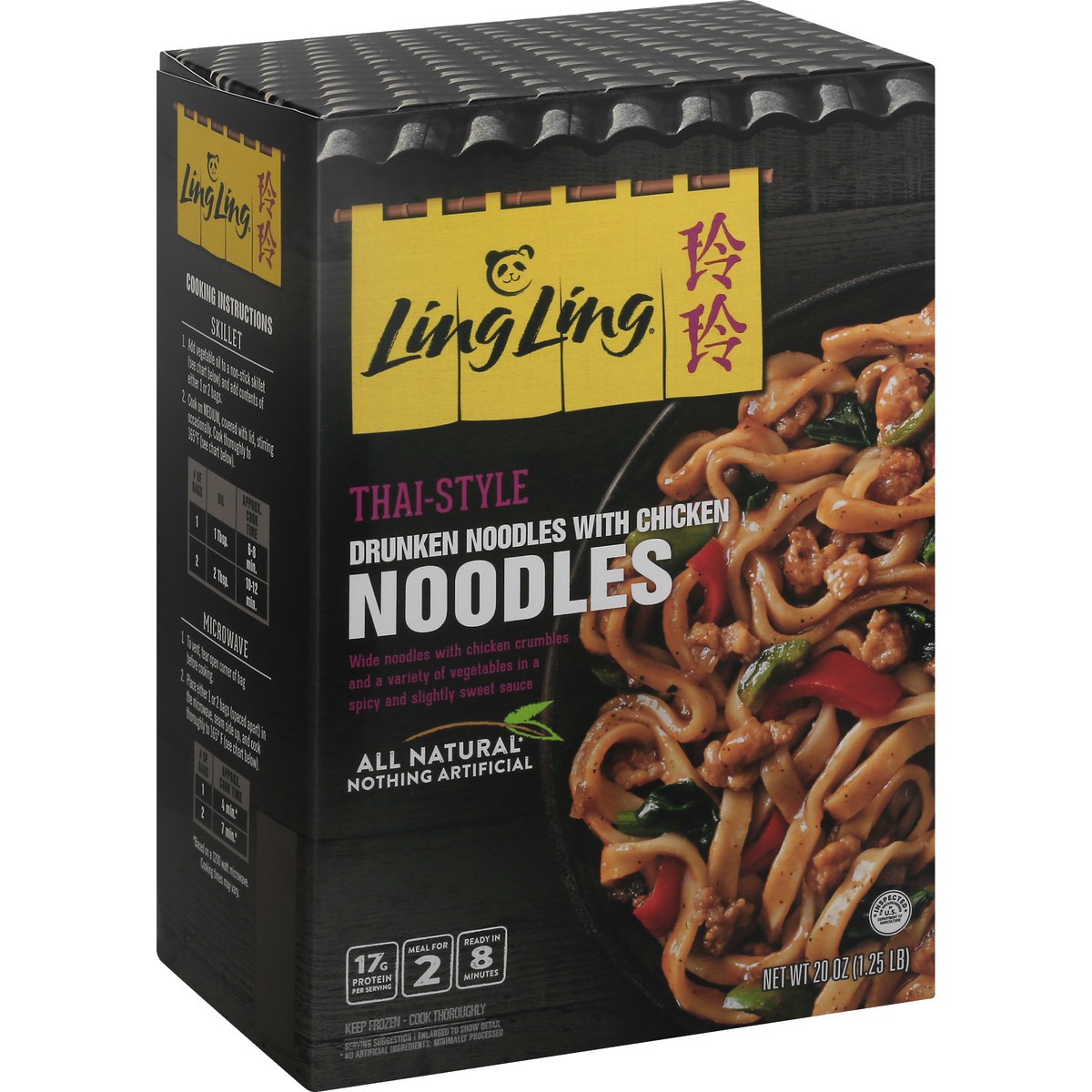 slide 7 of 10, Ling Ling Noodles, Drunken, with Chicken, Thai-Style, 20 oz