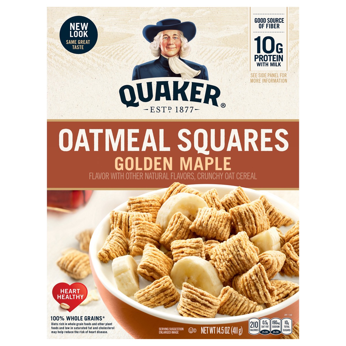 slide 1 of 5, Quaker Oatmeal Squares, 14.5 oz