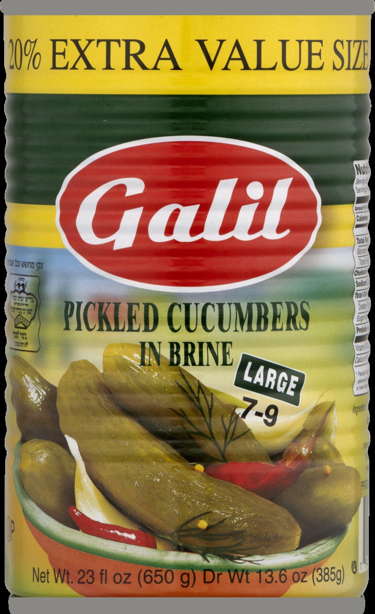 slide 7 of 9, Galil Pickled Cucumbers In Brine - 23 Oz, 23 oz