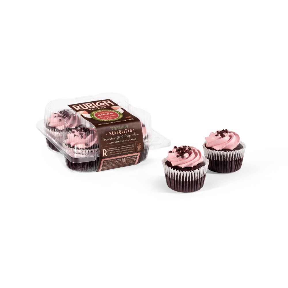 slide 3 of 4, Rubicon Bakery Vegan Neapolitan Cupcakes, 4 ct; 10 oz