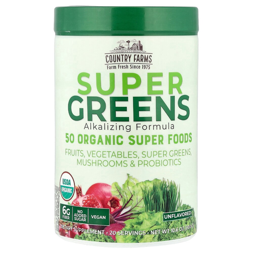 slide 2 of 2, Country Farms 50 Organic Super Foods, Unflavored, 10.6 oz
