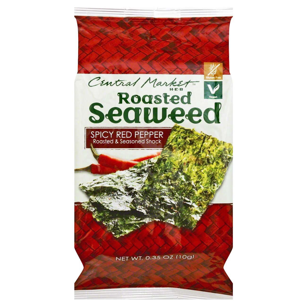 slide 1 of 1, Central Market Spicy Red Pepper Roasted Seaweed, 0.35 oz