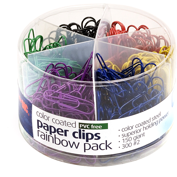 slide 1 of 1, Officemate Paper Clip Tub 2 Sizes Assorted, 450 ct