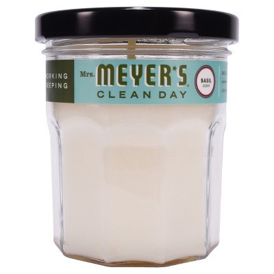 slide 1 of 6, Mrs. Meyer's Basil Soy Glass Candle, 4.9 oz