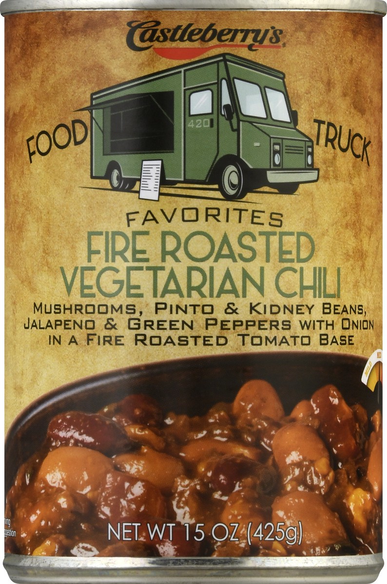 slide 1 of 12, Castleberry's Med Fire Roasted Vegetarian Chili 15 oz, 15 oz