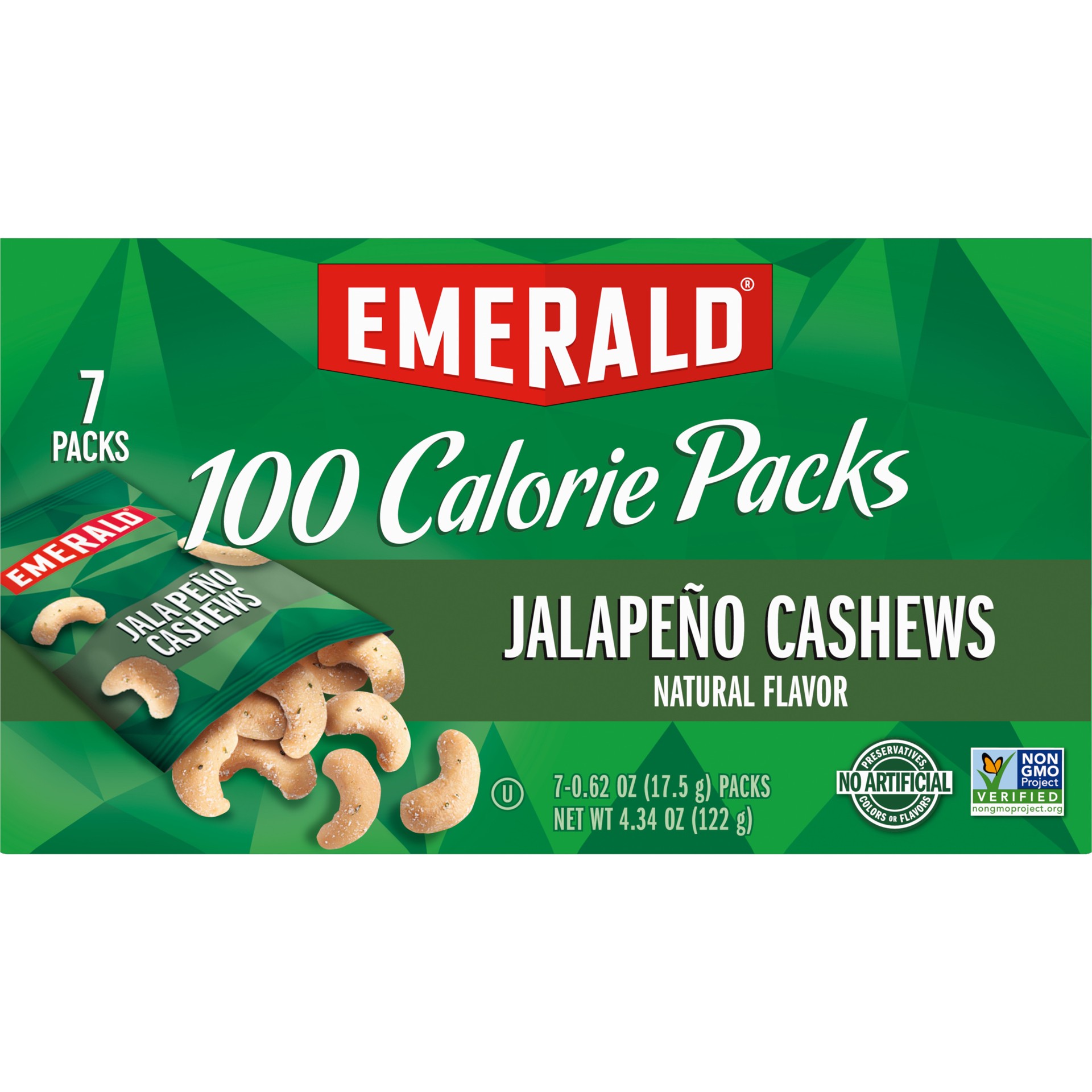 slide 4 of 5, Emerald Nuts Jalapeno Cashews, 100 Calorie Packs, 7 Ct, 7 ct