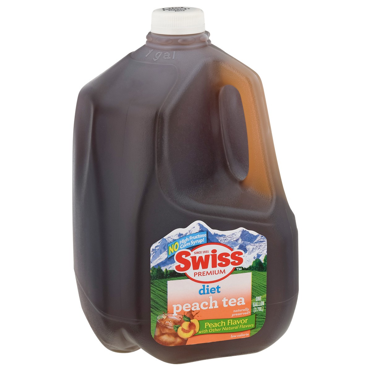 slide 2 of 4, Swiss Premium Diet Peach Tea 1 gal, 1 gal