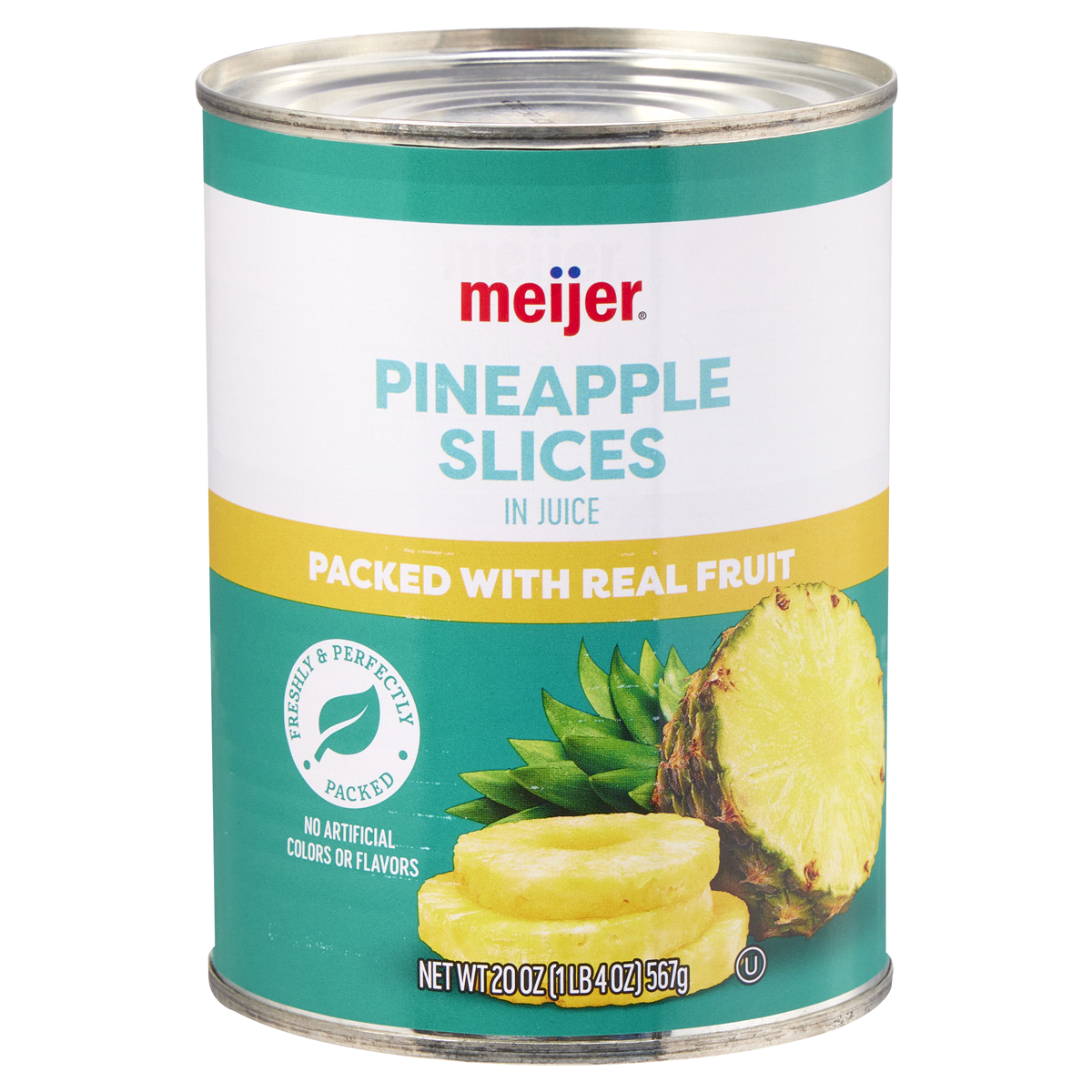 slide 1 of 4, Meijer Sliced Pineapple in 100% Juice, 20 oz