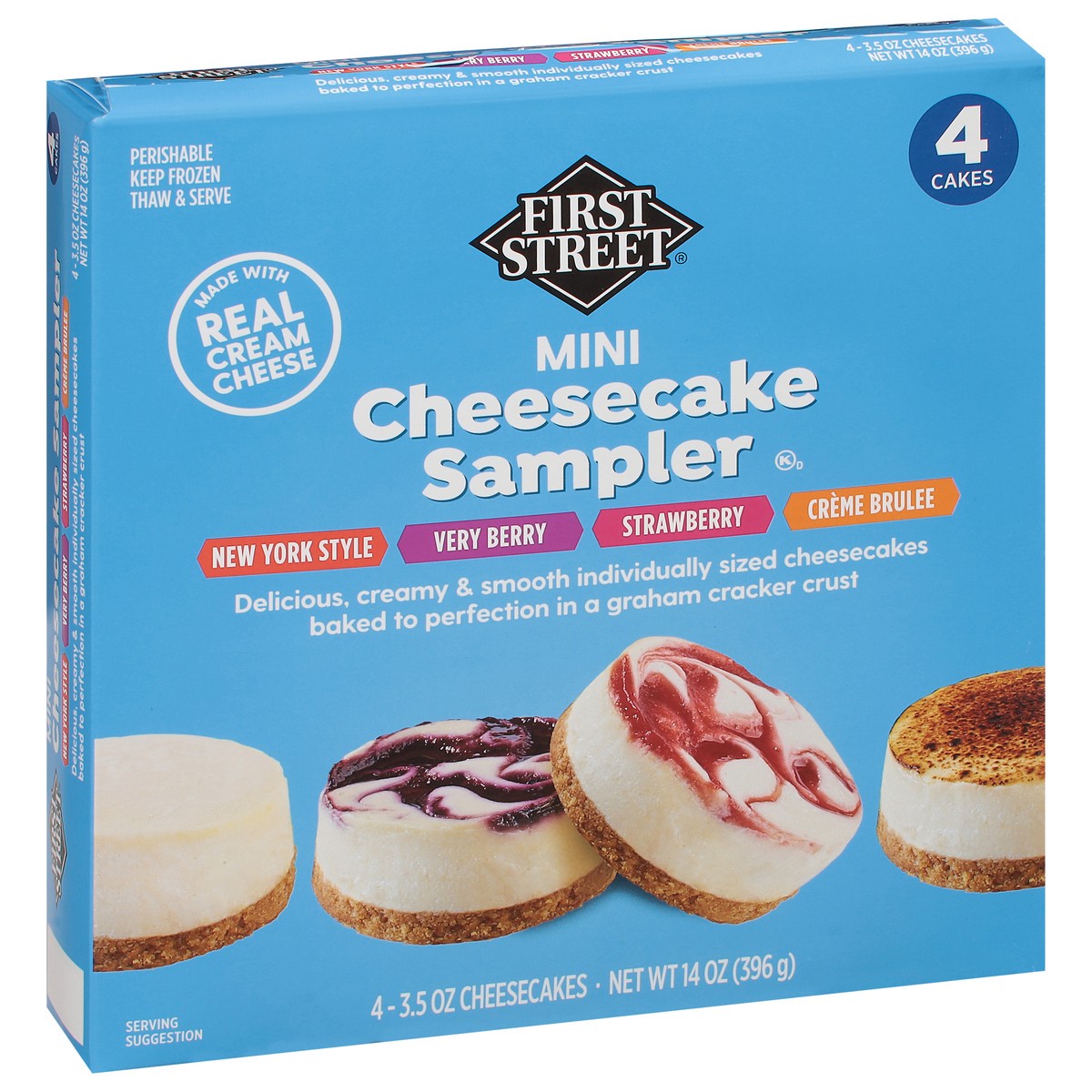 slide 11 of 13, First Street Assorted Cheesecake, 14 oz