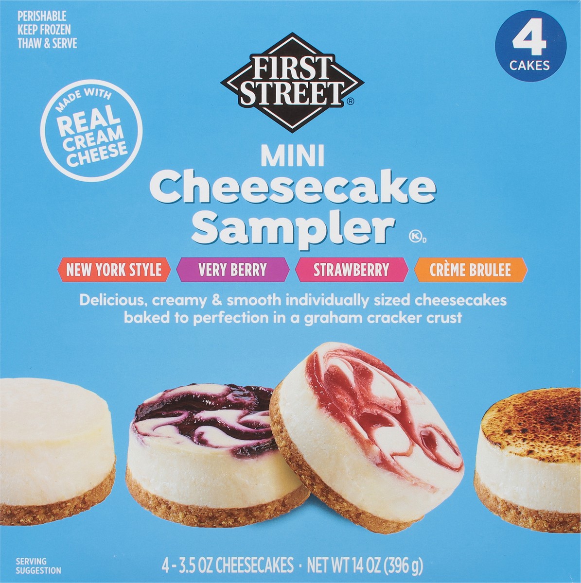 slide 10 of 13, First Street Assorted Cheesecake, 14 oz