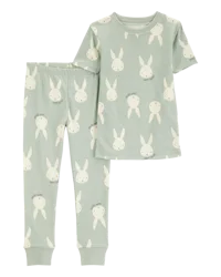 Carter's Baby 2-Piece Bunny 100% Snug Fit Cotton Pajamas - Green Green 6M